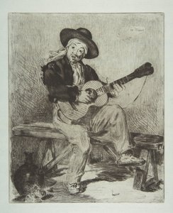 Hiszpański piosenkarz Le Guitarrero, 1861-62. autorstwa Édouard Manet
