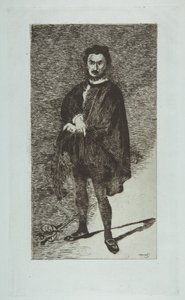Aktor tragiczny: Rouvière w roli Hamleta, 1865-66. autorstwa Édouard Manet