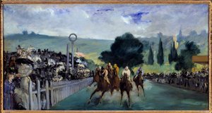 Wyścigi w Longchamp autorstwa Édouard Manet
