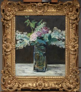 Wazon białych bzu i róż autorstwa Édouard Manet