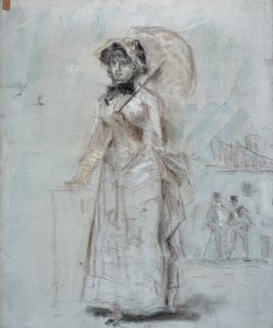 Kobieta idąca z otwartym parasolem, 1880 autorstwa Édouard Manet
