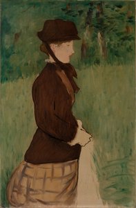 Młoda kobieta w ogrodzie autorstwa Édouard Manet