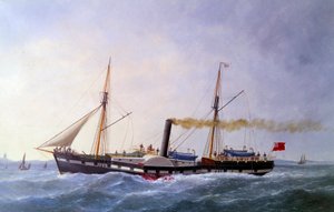 Parowiec Johna Bulla. Obraz Edouarda Adama (1847-1929) XIX-wieczny Paryż, Musee de la Marine