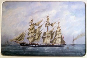 Rossdhu, trzy angielskie maty z suchym żaglem Akwarela autorstwa Edouarda Adama (1847-1929) 1882 Paryż, Musee de la Marine