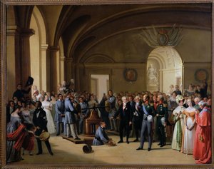 Wizyta cara Aleksandra I (1777-1825) w paryskim hotelu La Monnaie 25 maja 1814 r., 1844 r.