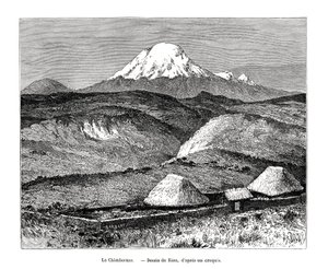 Góra Chimborazo, Ekwador, XIX wiek autorstwa Edouard Riou