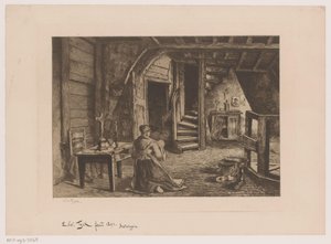 Wnętrze na poddaszu autorstwa Edouard Tyck (signed by artist)