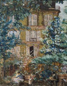 Fasada domu na placu (olej na płótnie) autorstwa Edouard Vuillard