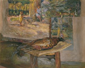 Wnętrze z obrazami i bażantem, 1928 (tempera i pastel na płótnie) autorstwa Edouard Vuillard