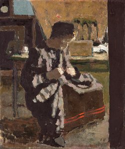 La Couture, c.1893 (olej na papierze położony na pokładzie) autorstwa Edouard Vuillard