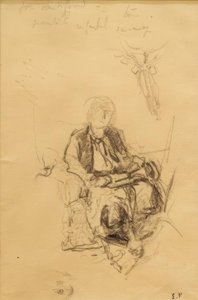 Madame Bénard siedząca z gabinetem wyciągniętym z szalika autorstwa Edouard Vuillard