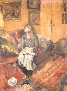 Madame Hessel w buduarze, Rue de Naples, c.1935 (tempera na płótnie) autorstwa Edouard Vuillard