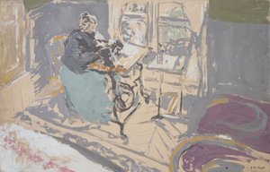 Madame Vuillard przy maszynie do szycia autorstwa Edouard Vuillard