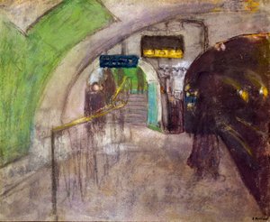 Stacja metra Widok na doki w podziemiach, XX w. (obraz) autorstwa Edouard Vuillard