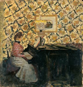 Misia przy fortepianie, 1895-96 (olej na tekturze) autorstwa Edouard Vuillard