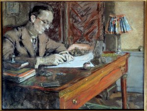 Portret Jeana Giraudoux (1882 - 1944), francuskiego pisarza, XX wiek. Paryż, komedia francuska (olej na płótnie)