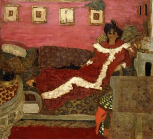 Portret pani Delierre w Symfonii czerwieni, ok. 1905 autorstwa Edouard Vuillard