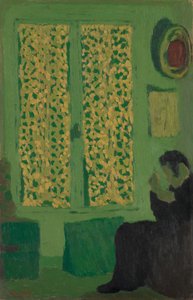 Zielone wnętrze, 1891 (olej na tekturze, oprawa na kołyskę) autorstwa Edouard Vuillard