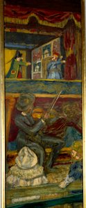 Teatr Guignol Skrzypek i przedstawienie lalkowe (detal) XX w. (olej na płótnie) autorstwa Edouard Vuillard