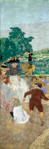 Ogrody publiczne: Pielęgniarki (po lewej) (detal tryptyku) autorstwa Edouard Vuillard