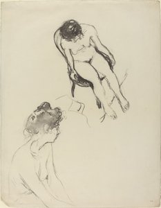Dwa badania nagich postaci, prawdopodobnie 19001905. autorstwa Edouard Vuillard