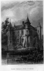 Clair bag (Clair-Marais lub Clairmarais) w pobliżu Saint Omer (Saint Omer), Pas-de-Calais, region Nord-Pas-de-Calais (Nord Pas de Calais), Francja. Grawerowanie Willmanna w „Antycznej i współczesnej Francji” Jean-Bernard Mary-Lafon (Jean Bernard Mary Lafon