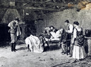 Śmierć Anity Garibaldi na farmie markiza Guiccioli (ilustracja)