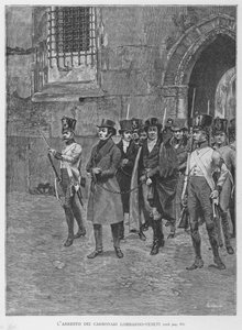 Aresztowanie karbonariuszy Lombardo-Veneti (rycina) autorstwa Edouardo Matania