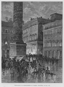 Próba Rewolucji na Piazza Colonna (rycina) autorstwa Edouardo Matania
