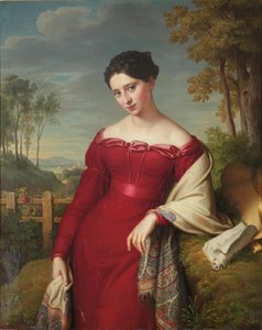 Portret młodej eleganckiej damy autorstwa Eduard Friedrich Leybold