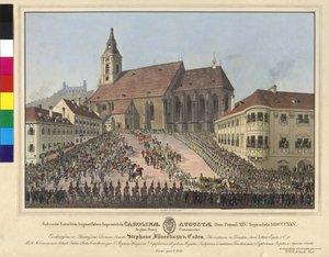Koronacja cesarzowej Karoliny Augusty na królową Węgier 25 września 1825 r. w Bratysławie. września 1825 r. w Bratysławie autorstwa Eduard Gurk