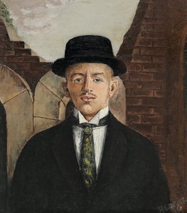 Portret poety Wasilija Kamenskiego 1884-1961 w cylindrze, 1917