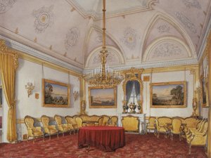 Wnętrza Pałacu Zimowego. Trzecie zarezerwowane mieszkanie. Salonik, 1872 autorstwa Eduard Hau