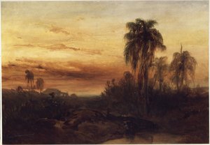 Rio de Janeiro o zachodzie słońca autorstwa Eduard Hildebrandt