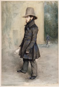 Niemcy: Adolph von Menzel z kapeluszem w stylu biedermeier