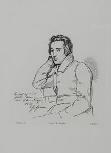 Portret poety Heinricha Heinego 1797-1856 Według Franza Kuglera z 1829, 1854 autorstwa Eduard Mandel