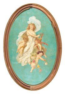 Środkowa część malowanego sufitu (alegoria pieśni) autorstwa Eduard Theodor Ritter von Grützner