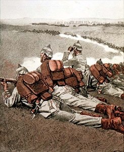 Niedaleko Dieuze, ilustracja z niemieckiego magazynu „Simplicissimus”, ok. 1915 (lito)