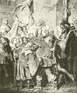 Henryk V odrzuca Falstaffa (wklęsłodruk) autorstwa Eduard von Grutzner
