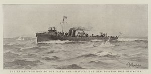 Najnowszy dodatek do naszej marynarki wojennej, HMS Havock, nowy niszczyciel torpedowy