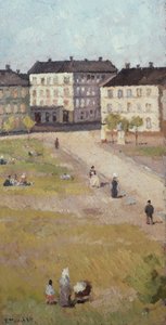 Popołudnie na placu Olav Ryes autorstwa Edvard Munch