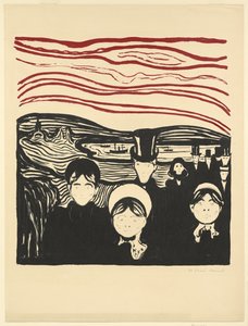Niepokój, 1896 autorstwa Edvard Munch