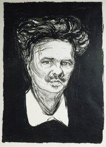 August Strindberg (lito) autorstwa Edvard Munch