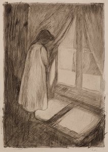Dziewczyna przy oknie. 1894 autorstwa Edvard Munch