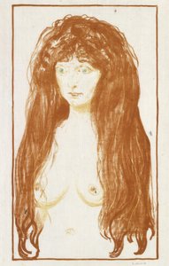 Die Sünde (Mädchen mit rotem Haar und grünen Augen) autorstwa Edvard Munch