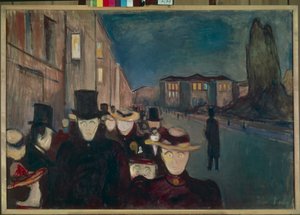 Wieczór na Karla Johan autorstwa Edvard Munch