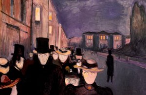 Wieczór u Karla Johana, 1892 autorstwa Edvard Munch