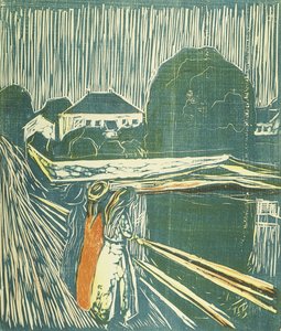 Dziewczyny na moście; dziewczyna na moście autorstwa Edvard Munch