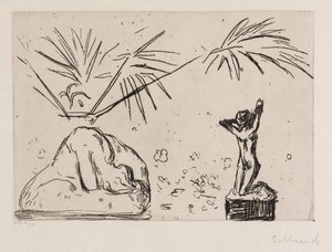 Wnętrze z rzeźbami autorstwa Edvard Munch