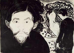Zazdrość, 1896 autorstwa Edvard Munch